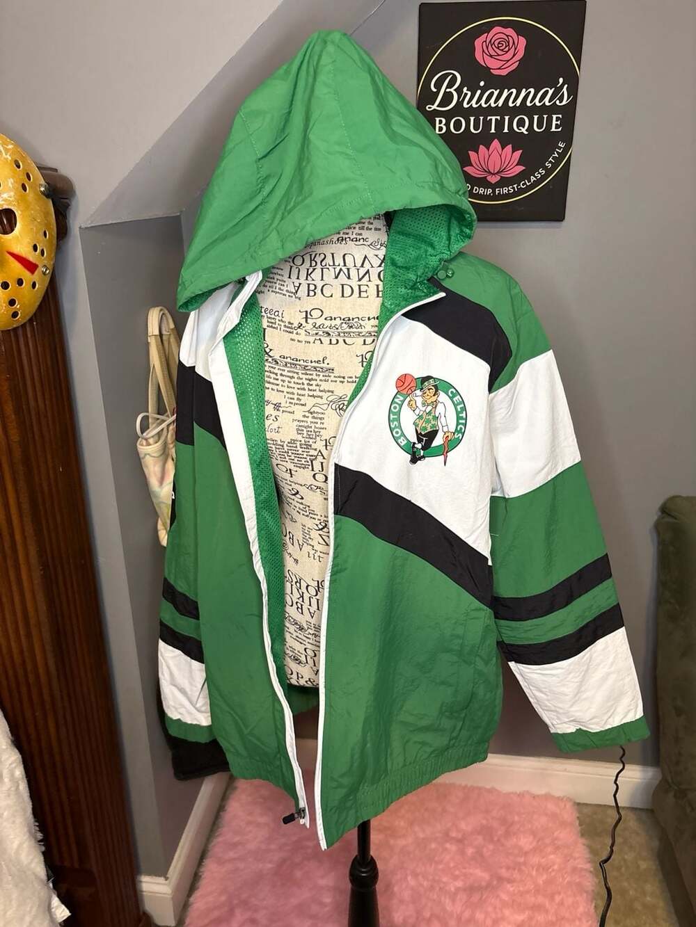 NBA Boston Celtics Ultra Game Full-Zip Hooded Windbreaker Jacket Medium